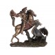 SIGNES GRIMALT Statuette résine Antic Line : Saint George et Le Dragon, Longueur 26 cm