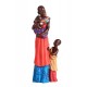 SIGNES GRIMALT Statuette Résine colorée : Africaine et Enfants Massaï, Collection Ethnik, Hauteur 26 cm