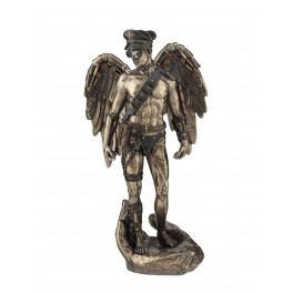 SIGNES GRIMALT Statuette Résine Antic Line : Ange ailé Steampunk et Socle Main Ouverte, Hauteur 30 cm