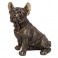 SIGNES GRIMALT Statue Chien Bouledogue français Assis, Design réaliste et Finition Bronze Satin, Hauteur 27 cm