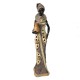 SIGNES GRIMALT Grande Statuette Africaine et Jarre, Beige et Marron, Collection DAKA, Hauteur 36 cm
