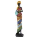 SIGNES GRIMALT Statue Africaine sur Socle, résine Multicolore, Collection MIKAKOLOR, Hauteur 41 cm