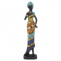 SIGNES GRIMALT Statue Africaine sur Socle, résine Multicolore, Collection MIKAKOLOR, Hauteur 32 cm