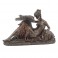 SIGNES GRIMALT Statue Jeune Femme et Cygne, Finition Bronze Antique, Longueur 28 cm