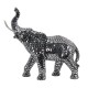 SIGNES GRIMALT Statue Design Eléphant Trompe levée, Effets Facettes à Miroirs argentées, Longueur 38 cm