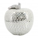 SIGNES GRIMALT Statue Pomme, Fruit décoratif, Effets Facettes à Miroirs argentées, Hauteur 13 cm