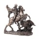 SIGNES GRIMALT Statuette résine Antic Line : Saint George terrassant Le Dragon, Longueur 17 cm
