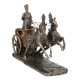 SIGNES GRIMALT Statue Reine égyptienne Nefertiti, Char et Chevaux, Finition Antic Line, Longueur 30 cm