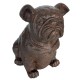 SIGNES GRIMALT Statue Bouledogue Anglais en magnésie, intérieur et extérieur, ambré et Marron, Hauteur 34 cm