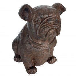 SIGNES GRIMALT Statue Bouledogue Anglais en magnésie, intérieur et extérieur, ambré et Marron, Hauteur 34 cm