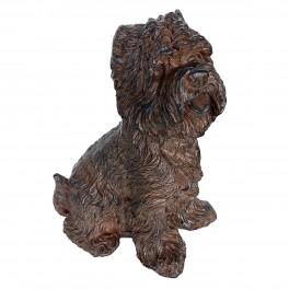 SIGNES GRIMALT Statue Shih Tzu en magnésie, intérieur et extérieur, ambré et Marron, Hauteur 36 cm