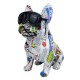 SIGNES GRIMALT Grande Statue Bouledogue français popstars, Lunette de Soleil et Illustrations Graphiques, Hauteur 34 cm