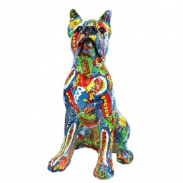 SIGNES GRIMALT Grande Statue Chien Dogue Pop cuture, Lunette de Soleil et Illustrations Graphiques, Hauteur 36 cm