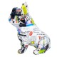 SIGNES GRIMALT Grande Statue Bouledogue français popstars, Lunette de Soleil et Illustrations Graphiques, Hauteur 34 cm
