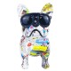 SIGNES GRIMALT Grande Statue Bouledogue français popstars, Lunette de Soleil et Illustrations Graphiques, Hauteur 34 cm