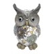 SIGNES GRIMALT Statue Totem Hibou en Pierre de magnésie, Intérieur et extérieur, Terrasse et Jardin, Hauteur 32 cm
