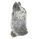SIGNES GRIMALT Statue Totem Hibou en Pierre de magnésie, Intérieur et extérieur, Terrasse et Jardin, Hauteur 32 cm