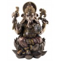 G&S Statuette Ethnique XXL : Ganesh & Lotus, H 54 cm