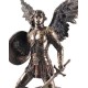 Statuette résine : L'archange Saint Michel Bouclier et Glaive H 33 cm