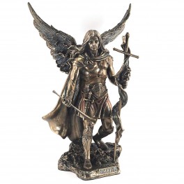 G&S Statue l'archange Saint Gabriel Neuf resine Laitonnée Figure Religion 24cm