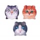 G&S Set 3 Magnets : Forme tête de Chat, Pack N°2, H 7,5 cm