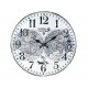happyDko Horloge rétro en métal : Mod Planisphère Fond Blanc, Diamètre 40 cm