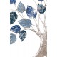 G&S Décoration Murale Métal : Arbre de Vie XL, Bleu & Argent, Hauteur 90 cm