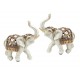 G&S Set 2 éléphants Blanc Résine : Modèle Airavata, H 11 cm