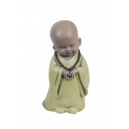 happyDko Figurine Petit Moine méditation, Vert, Collection Baby Zen, H 13 cm