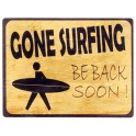 G&S Plaque métal Murale Vintage : Gone Surfing, L 33 cm