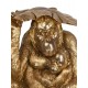 Figurine Animaux en Résine, Orang-Outang et Bébé Doré, H 49 cm