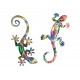 happyDko Déco Murale : Set 2 lézards Multicolores, Coll Zanzibar 2, H 23 cm