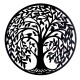 SGRIMALT Déco murale métal: Arbre de vie et Oiseaux, Noir, Diamètre H 60 cm