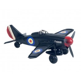 SIGNES GRIMALT Miniature Avion Spitfire Miniature en Métal, Modèle Noir, Longueur 16 cm