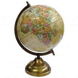 G&S Globe terrestre, Jaune. Collection Mundo, H 30 cm