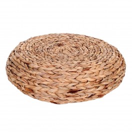 Tabouret Pouf en Jacinthe d'eau tressée, Fibres Naturelles, Diamètre 60 cm