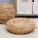 Tabouret Pouf en Jacinthe d'eau tressée, Fibres Naturelles, Diamètre 60 cm