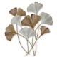 G&S Déco Florale : Bouquet 8 Feuilles de Ginkgo Biloba, Or et Blanc, H 81 cm