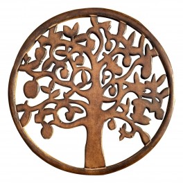 BY SIGRIS Déco murale en Bois : Arbre de Vie Marron en bois de manguier, zen et nature, diamètre 60 cm