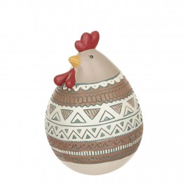 SGRIMALT Figurine Coq Fantaisie en résine, Collection Bohème, H 16 cm