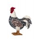 SGRIMALT Figurine Coq, Modèle Noir et Fleuri en Résine, Collection Drawing Art, H 20 cm