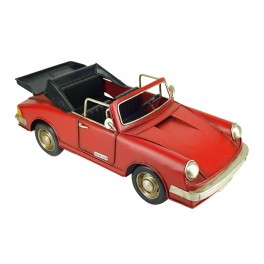 G&S Véhicule Laiton Miniature : Voiture de Sport Cabriolet Ancienne, Rouge, L 25 cm