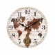 ORIGEN Horloge Blanche et Marron, Modèle Cartographie & Balancier, Bois MDF, H 58 cm