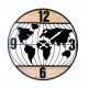 SGRIMALT Horloge Murale Industrielle, Planisphère Bois et Métal, Diamètre 60 cm