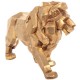 Grande Sculpture Lion Design en résine, Modèle Origami Doré, L 42 cm