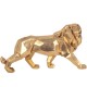 Grande Sculpture Lion Design en résine, Modèle Origami Doré, L 42 cm
