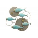 SGRIMALT Décoration Murale : Poissons bleus et Récif coralien stylisé, Hauteur 50 cm
