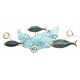 SGRIMALT Décoration Murale : Poissons bleus et Récif coralien stylisé, Longueur 75 cm
