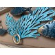 SGRIMALT Décoration Murale : Poissons bleus et Récif coralien stylisé, Longueur 75 cm