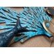 SGRIMALT Décoration Murale : Poissons bleus et Récif coralien stylisé, Longueur 75 cm